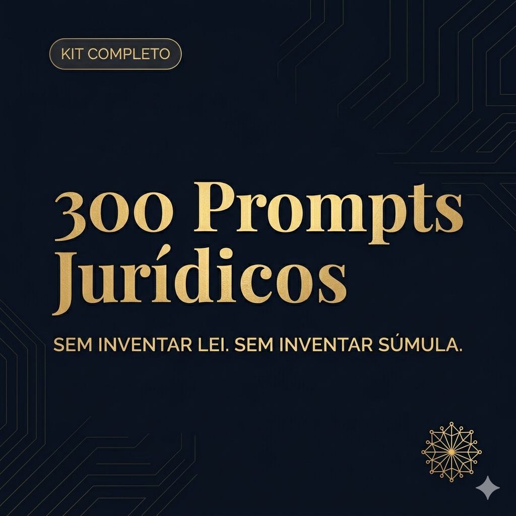 300 prompts para o advogado usar IA com menos risco. 15 áreas jurídicas + gestão completa do escritório.